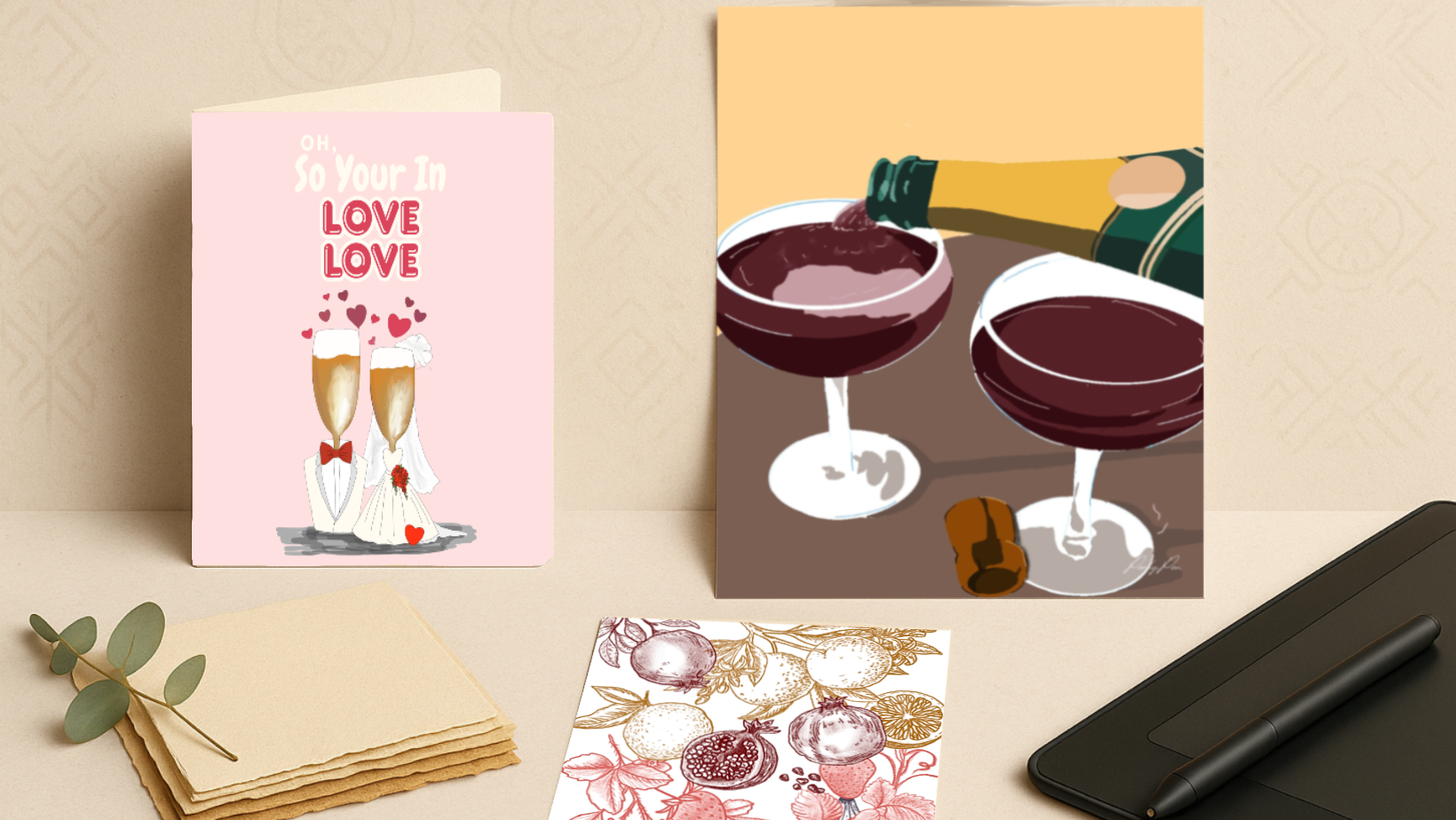 Hand drawn greeting cards and art by Perky Pen UK