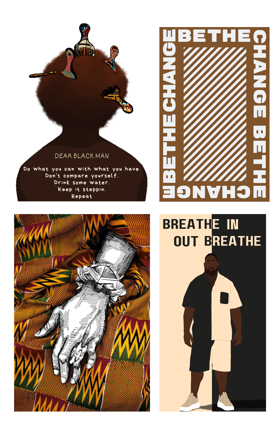 Dear Black Man- Sticker Sheet of 4 Illustrations