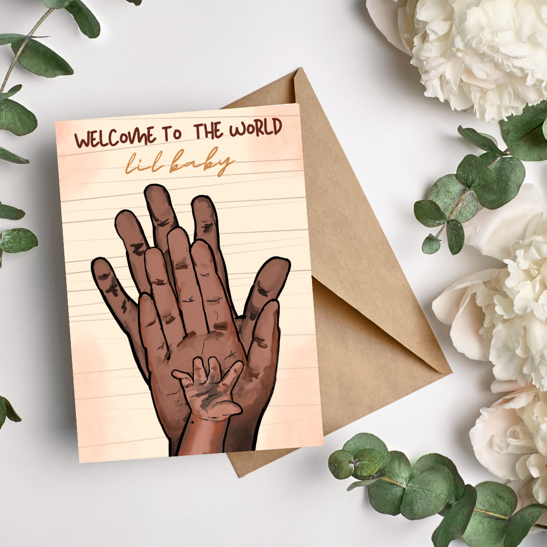 New Baby Arrival- Hands Representation Card