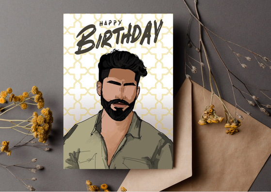 Birthday Card for Him – Handsome Brown Man
