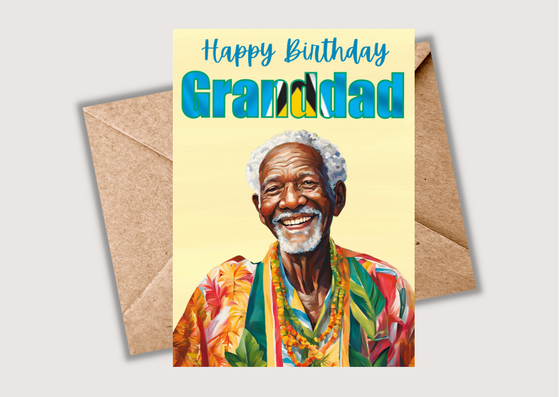 Birthday Card for Him- Saint Lucia Flag Card