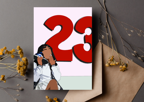23 Birthday Card for Her – Black girl greeting card