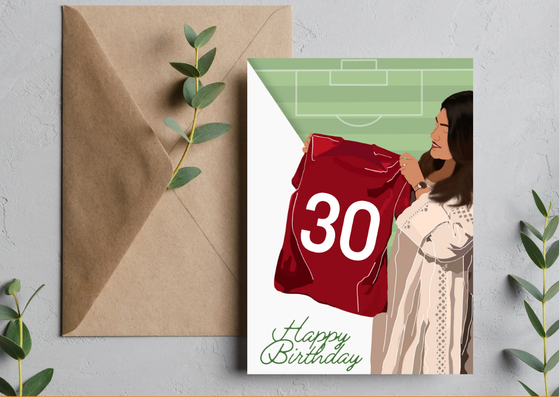 30th Birthday Card for Her – Football Shirt Card