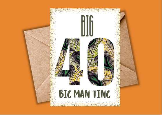 40th Birthday Card – African Print Patterns