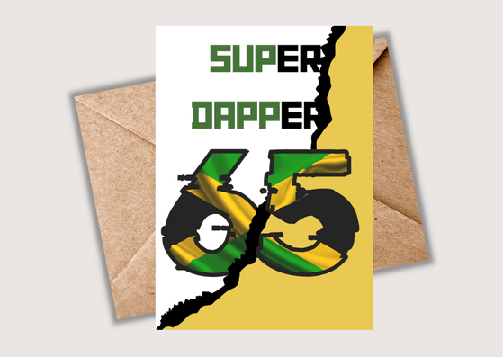 65 Birthday Card – African Print Greeting Card