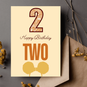 2 Year Old Birthday Card for Her – Afro Hair
