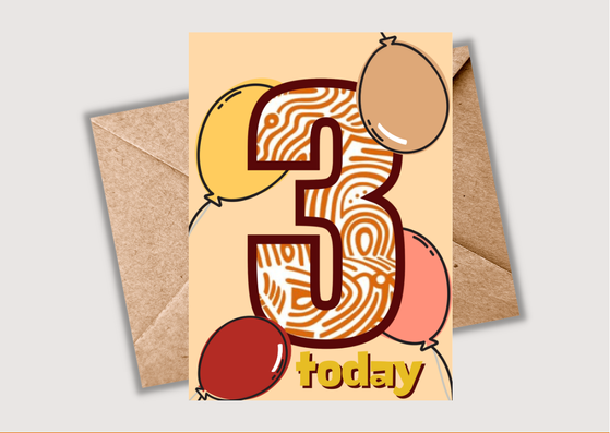 3rd Birthday Card – African Print