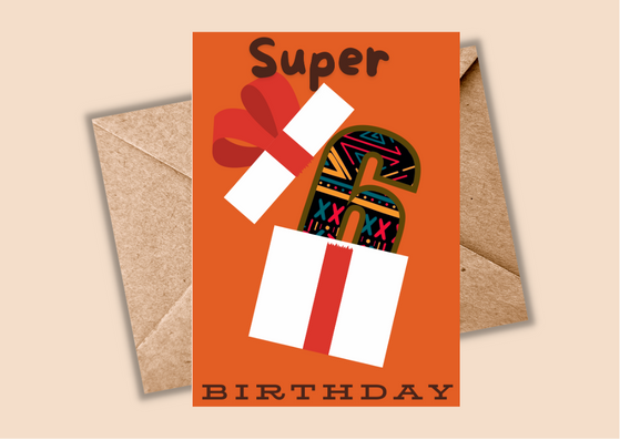 6th Birthday Card – African Print