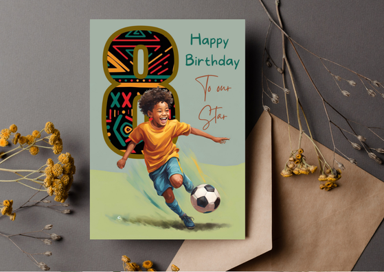 8th Birthday Card – African Print