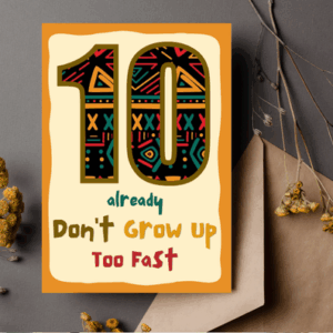 10th Birthday Card – African Print