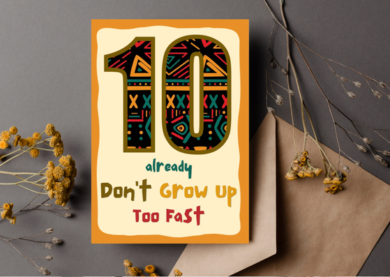 10th Birthday Card – African Print