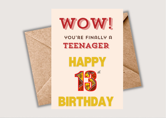 13th Birthday Card – Teenager card