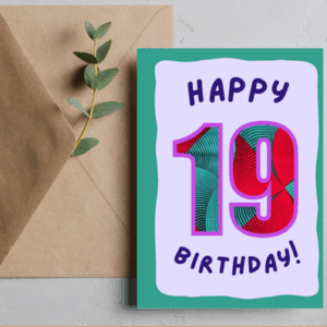 19th Birthday Card – African Print