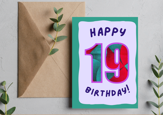 19th Birthday Card – African Print