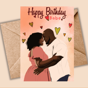 Black couple Birthday Card – Happy Birthday Babe