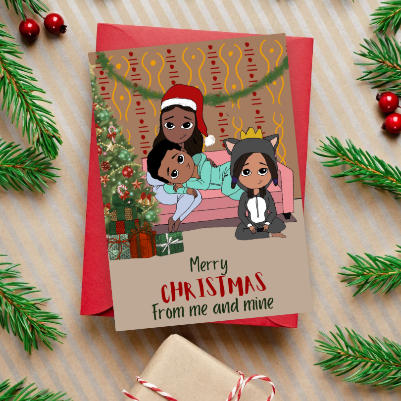 Merry Christmas Card for Families- From Me and Mine