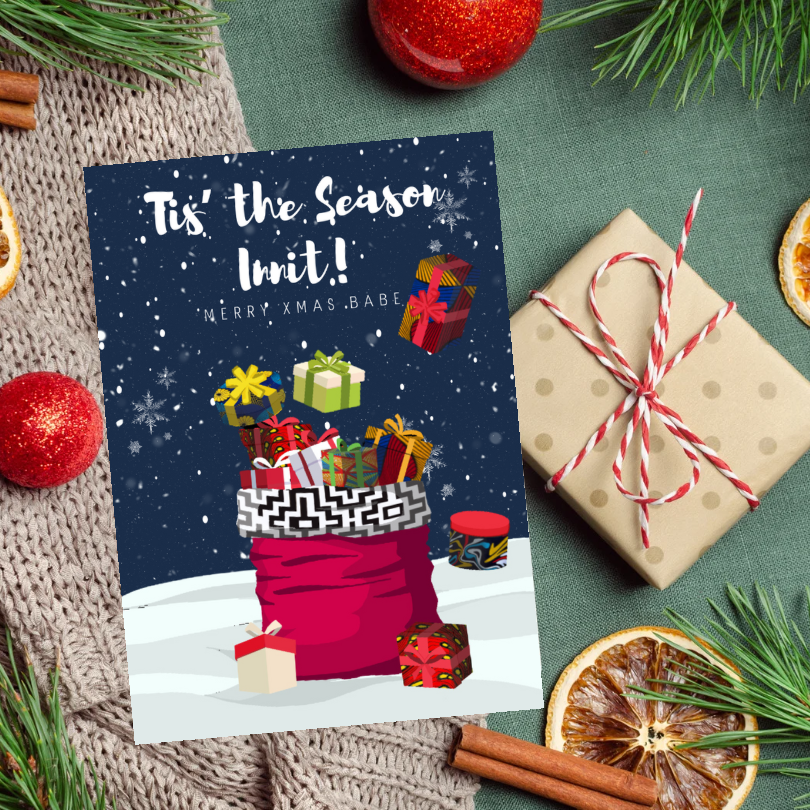 Merry Christmas Card - African print Card - Image 2