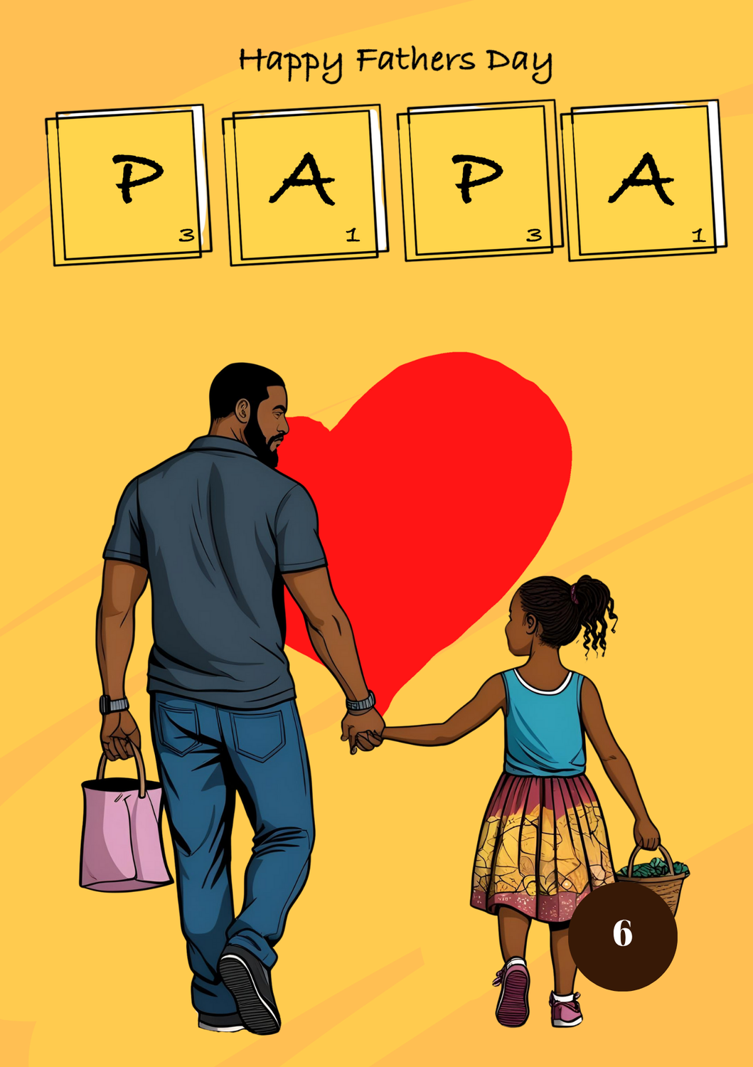 Father’s Day Card — Black Father & Children Variations - Image 6