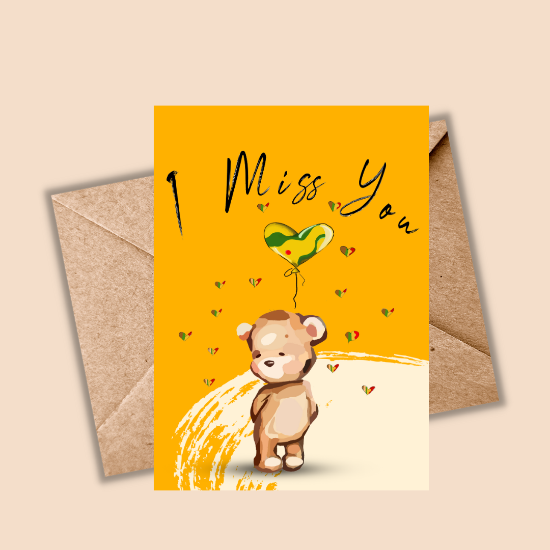 Miss You Card- Afrocentric Pattern Card
