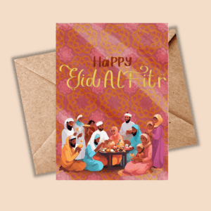 Eid al-Fitr Card- Family Illustration