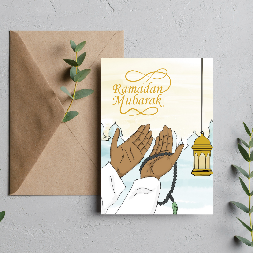 Ramadan Mubarak Card - Prayer Hands