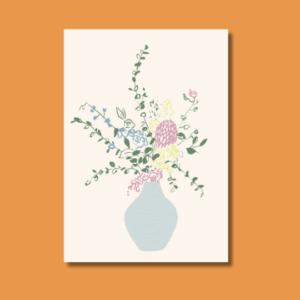 Plantable Postcard- Vase full of Flowers