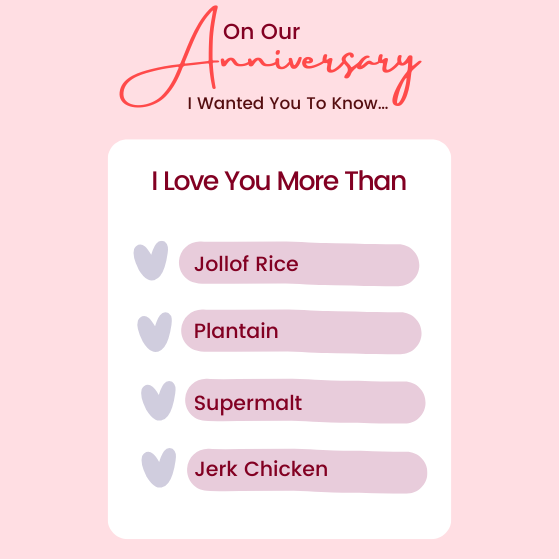 Anniversary Cards - Afrocentric Food Designs