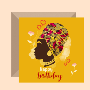Birthday Card for Her – African Print Headwrap for Women