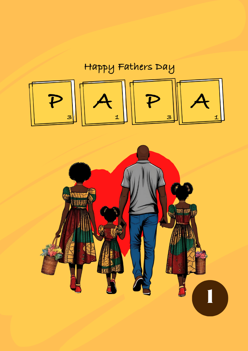 Father’s Day Card — Black Father & Children Variations