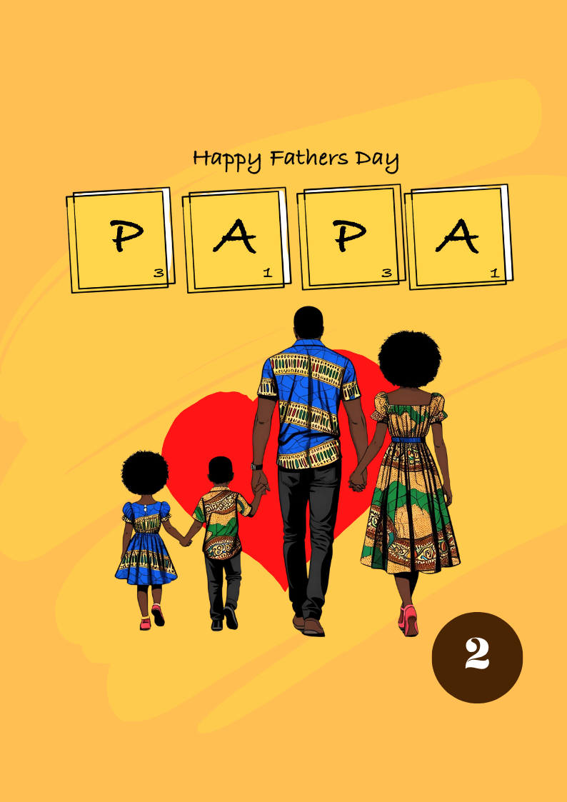 Father’s Day Card — Black Father & Children Variations - Image 2