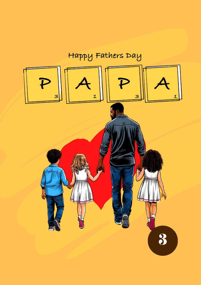 Father’s Day Card — Black Father & Children Variations - Image 3