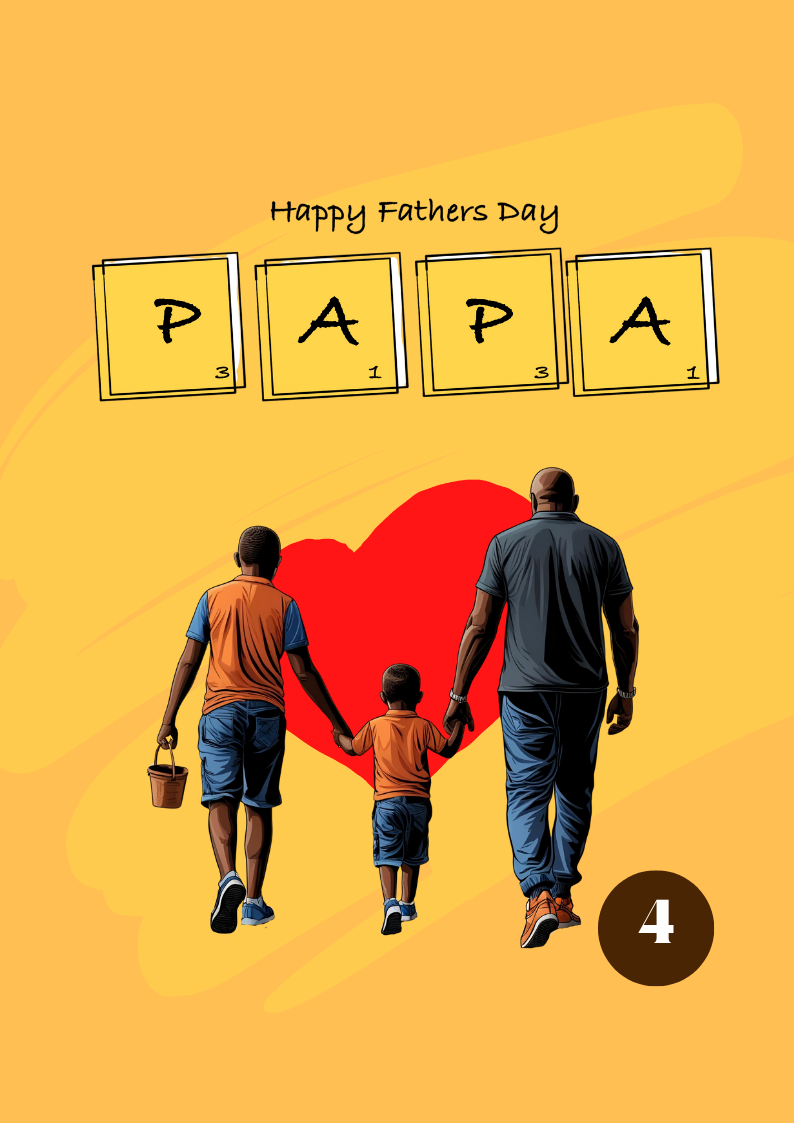 Father’s Day Card — Black Father & Children Variations - Image 4